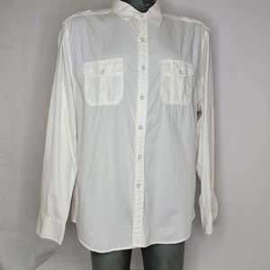 NWT Tre Vero White Seersucker Mens XL Breathable Cotton Button Long Sleeve Shirt